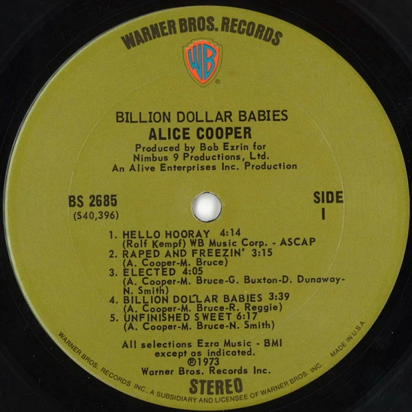 Alice Cooper - Billion Dollar Babies (LP, Album, Gat) (Very Good (VG)) - Image 4
