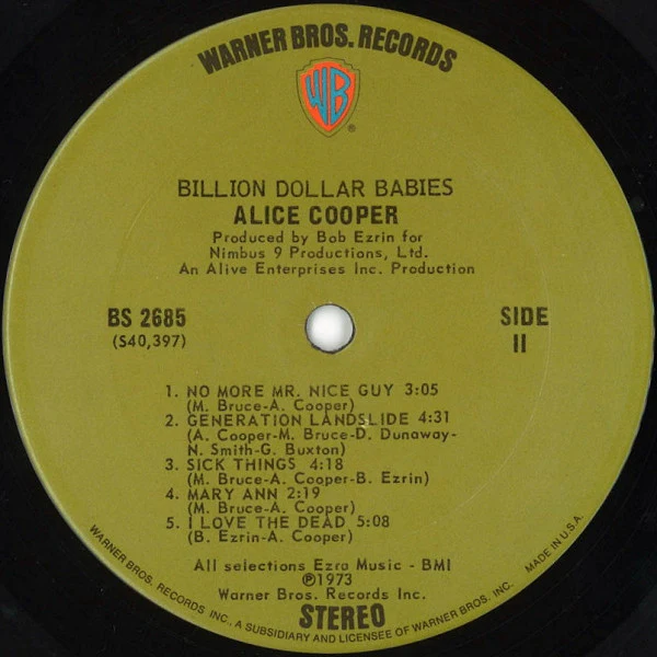 Alice Cooper - Billion Dollar Babies (LP, Album, Gat) (Very Good (VG)) - Image 5