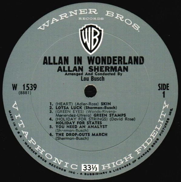 Allan Sherman - Allan In Wonderland (LP, Album, Mono, Vit) (Very Good Plus (VG+)) - Image 3