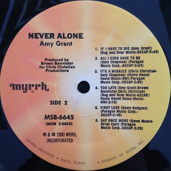 Amy Grant - Never Alone (LP, Album) (Near Mint (NM or M-)) - Image 4