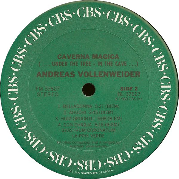 Andreas Vollenweider - Caverna Magica (...Under The Tree - In The Cave...) (LP, Album, Car) (Near Mint (NM or M-)) - Image 3