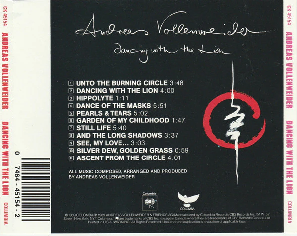 Andreas Vollenweider - Dancing With The Lion (CD, Album, Col) (Near Mint (NM or M-)) - Image 2