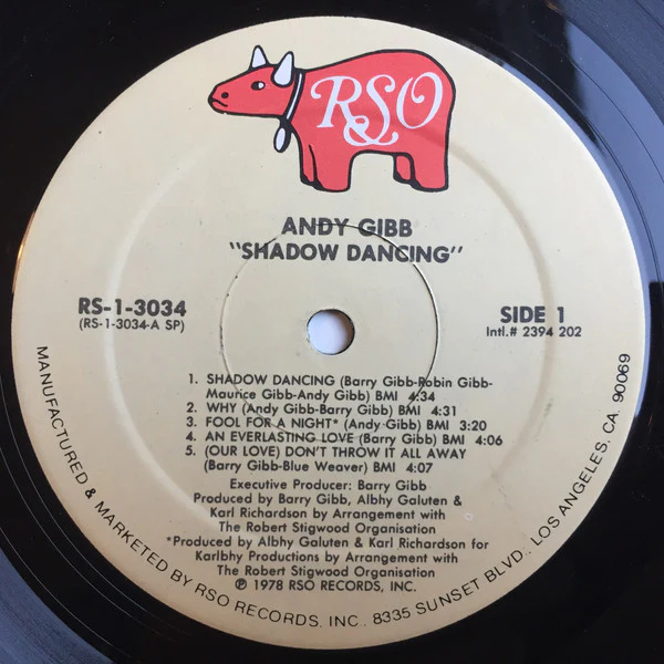 Andy Gibb - Shadow Dancing (LP, Album, Spe) (Very Good Plus (VG+)) - Image 3