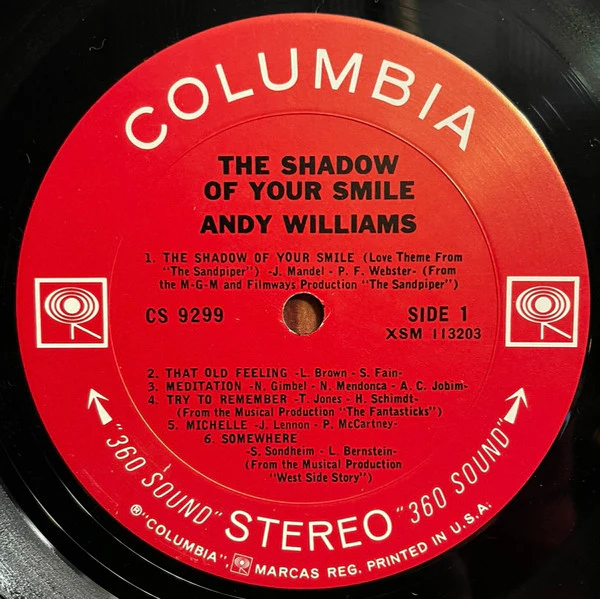 Andy Williams - The Shadow Of Your Smile (LP, Album, Pit) (Very Good Plus (VG+)) - Image 4