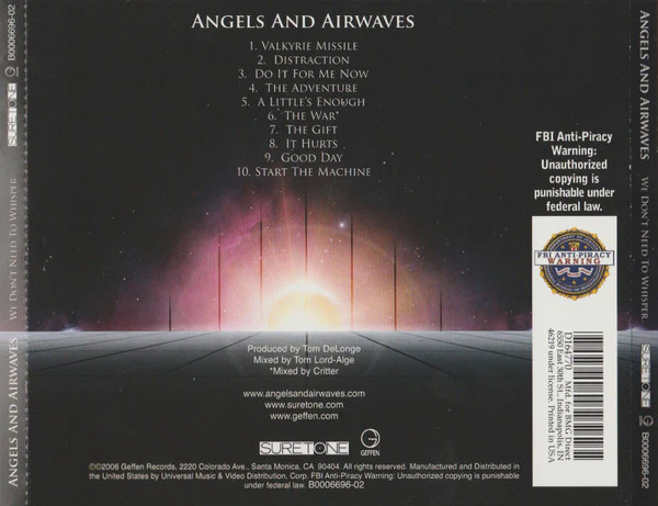 Angels & Airwaves - We Don't Need To Whisper (CD, Album, Club) (Mint (M)) - Image 2