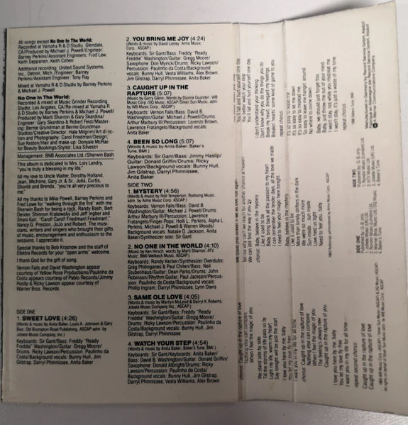 Anita Baker - Rapture (Cass, Album, HX-) (Very Good Plus (VG+)) - Image 4