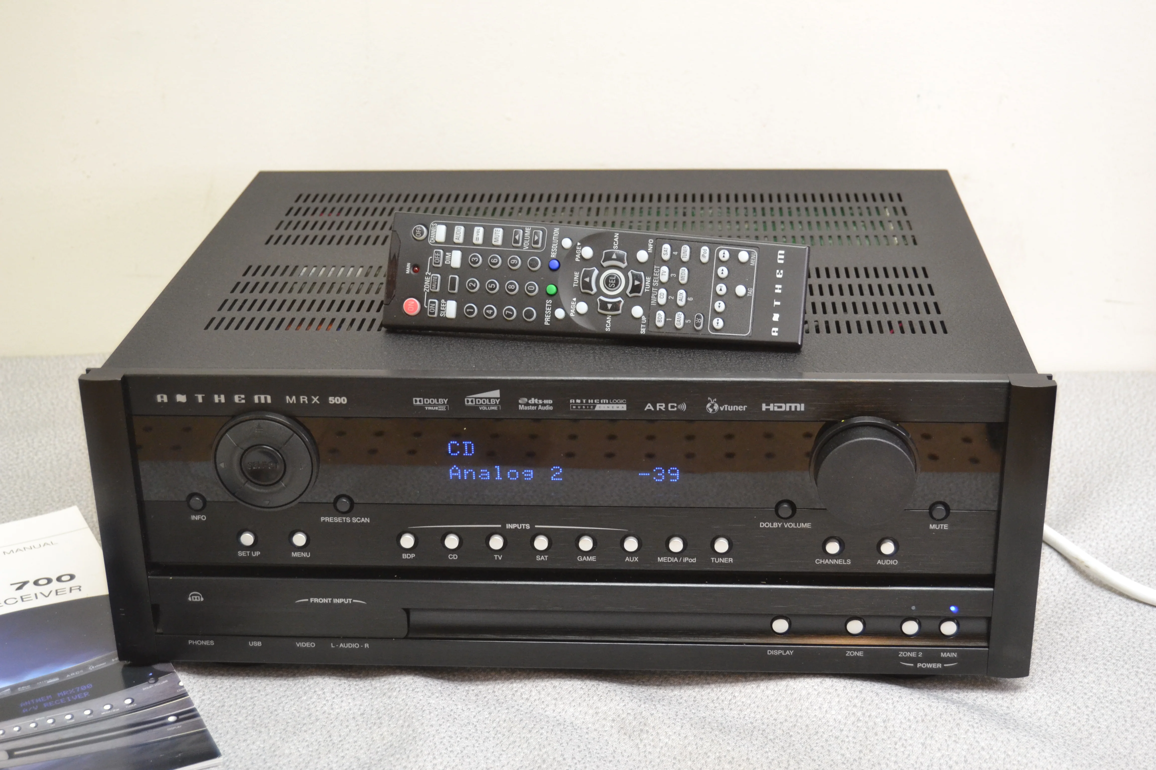 Anthem MAX500 Stereo Av Receiver * Remote * Manual - Image 2