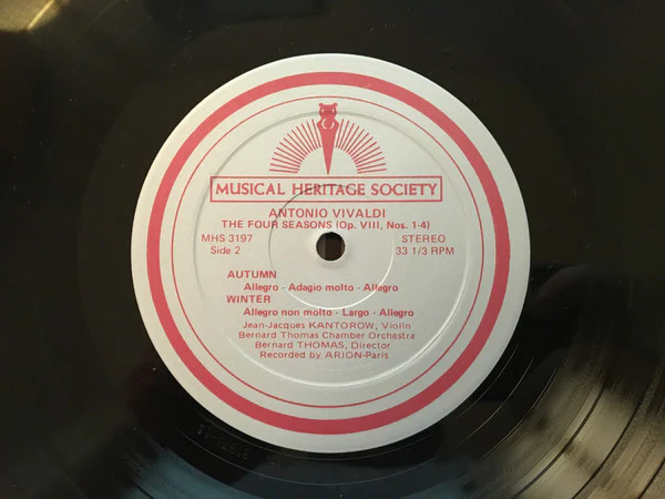 Antonio Vivaldi - Jean-Jacques Kantorow, Orchestre de Chambre Bernard Thomas, Bernard Thomas - The Four Seasons (LP, Album) (Near Mint (NM or M-)) - Image 3