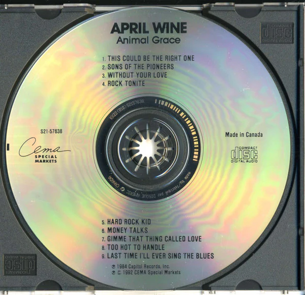 April Wine - Animal Grace (CD, Album, RE) (Very Good Plus (VG+)) - Image 3