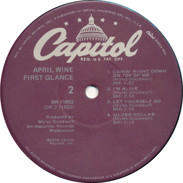 April Wine - First Glance (LP, Album, Jac) (Near Mint (NM or M-)) - Image 4
