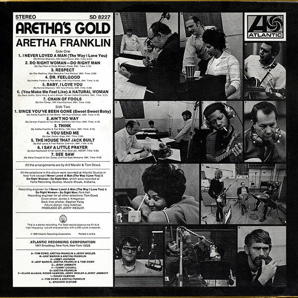 Aretha Franklin - Aretha's Gold (LP, Album, Comp, RE, SP ) (Very Good Plus (VG+)) - Image 2