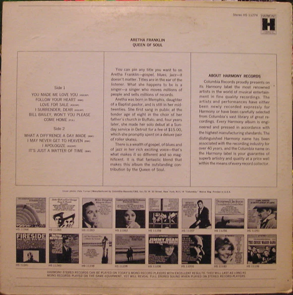 Aretha Franklin - Queen Of Soul (LP, Comp) (Very Good Plus (VG+)) - Image 2