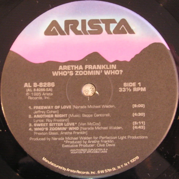 Aretha* - Who's Zoomin' Who? (LP, Album, Ind) (Very Good Plus (VG+)) - Image 3