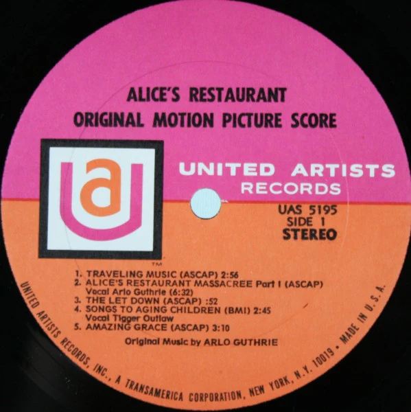 Arlo Guthrie, Garry Sherman - Alice's Restaurant (Original Motion Picture Score) (LP, Album) (Very Good Plus (VG+)) - Image 3