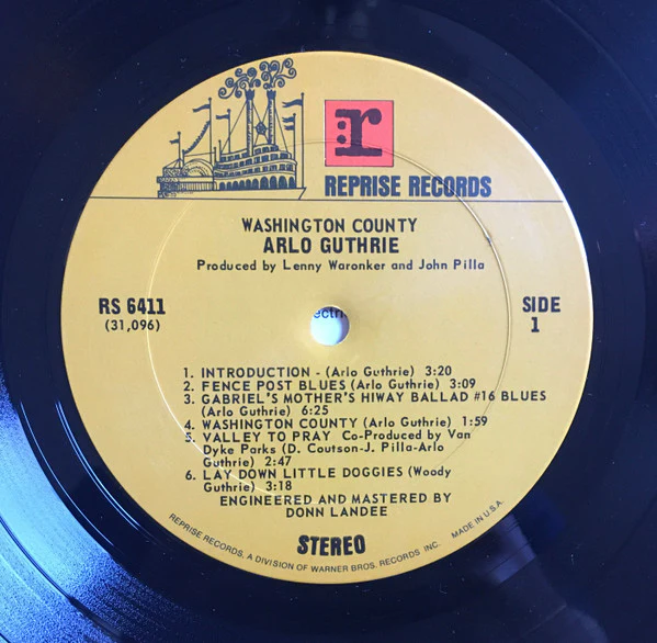Arlo Guthrie - Washington County (LP, Album, Pit) (Very Good Plus (VG+)) - Image 3