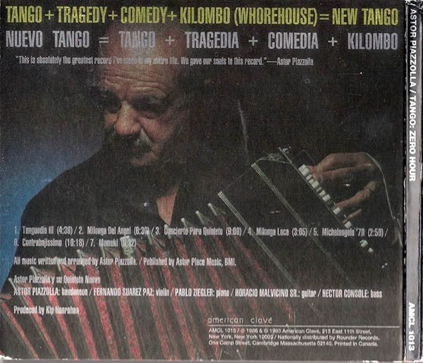 Astor Piazzolla Y Su Quinteto Tango Nuevo - Tango: Zero Hour / Nuevo Tango: Hora Zero (CD, Album, Dig) (Very Good Plus (VG+)) - Image 2