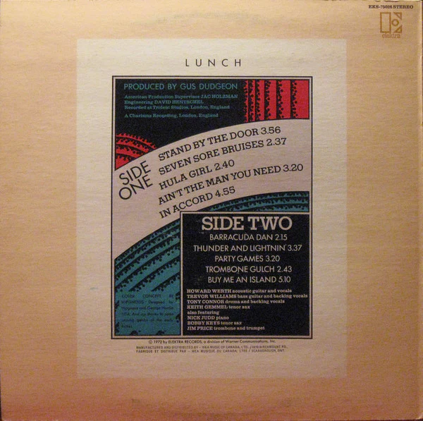 Audience - Lunch (LP, Album) (Very Good (VG)) - Image 2
