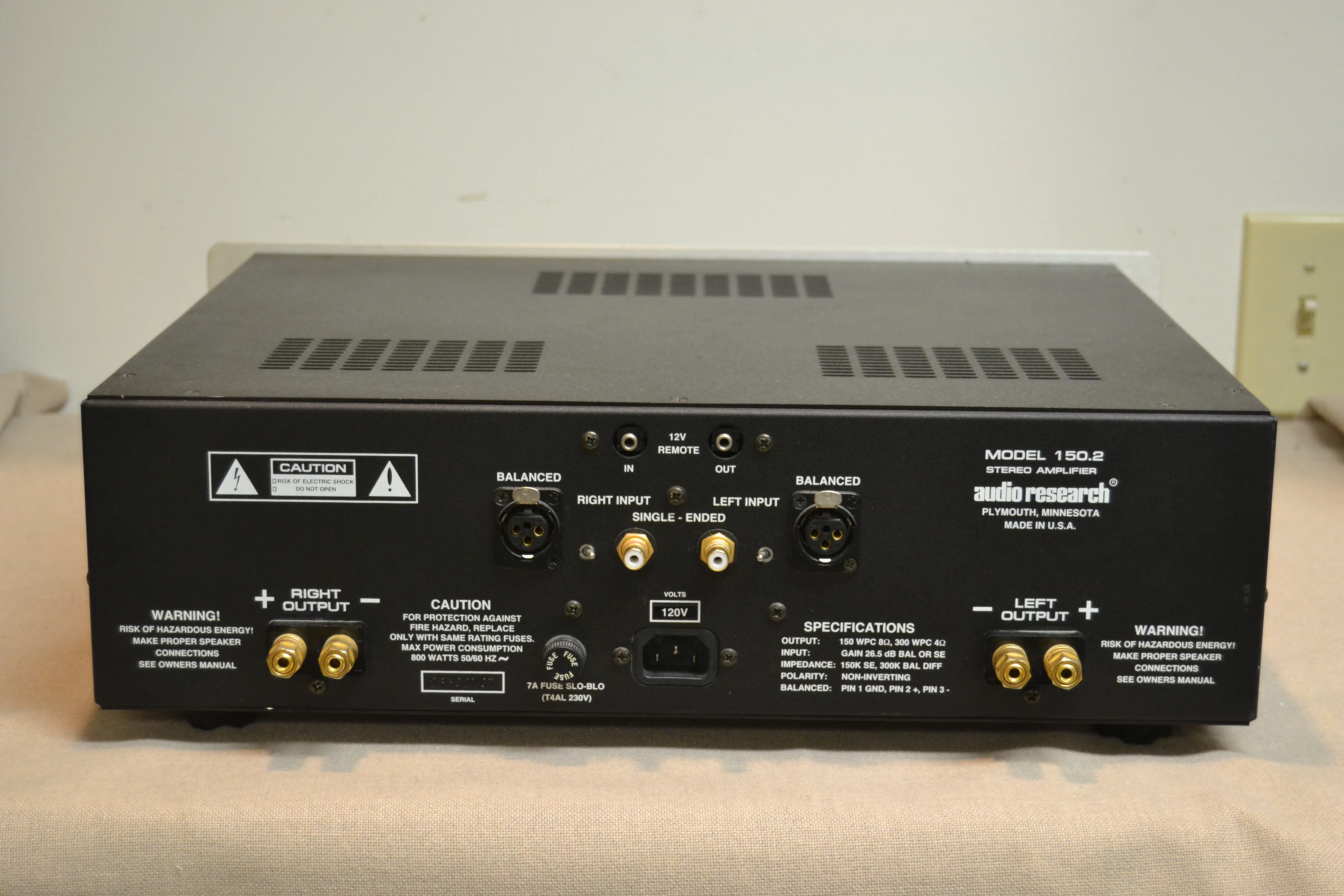 Audio Research 150.2 Power Amplifier * 150W RMS * Manuals * Original Box - Image 10