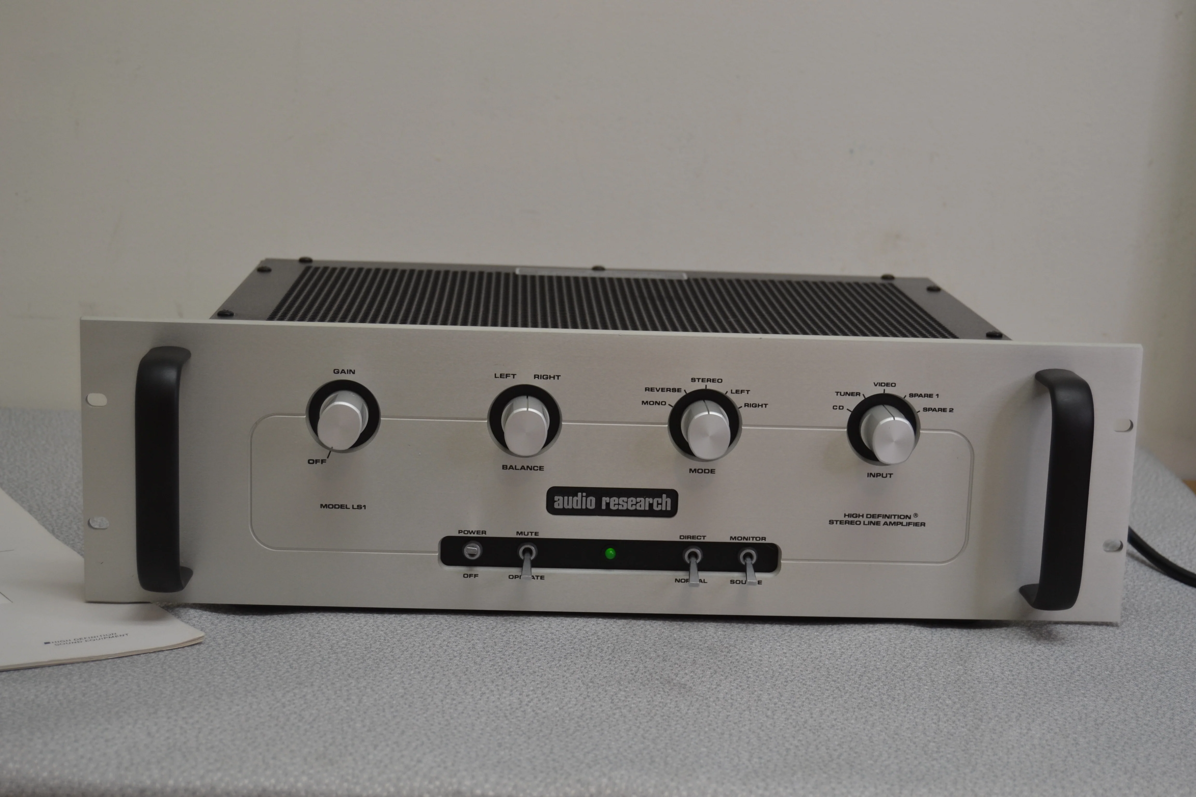 Audio Research LS1 Hybrid Stereo Preamplifier * 1989 * Manual - Image 2