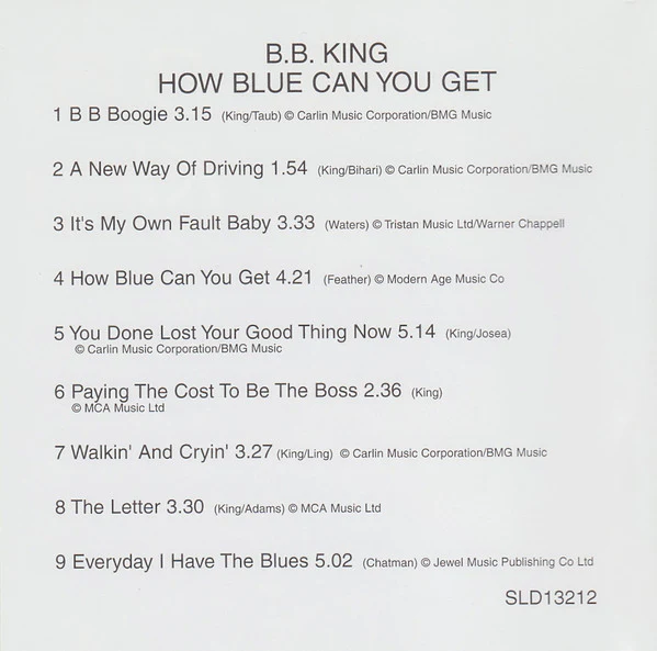 B.B. King - How Blue Can You Get (CD, Comp, RE, RM) (Near Mint (NM or M-)) - Image 2
