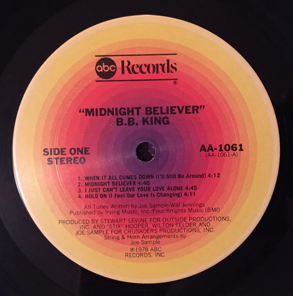 B.B. King - Midnight Believer (LP, Album) (Very Good Plus (VG+)) - Image 3