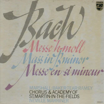Bach*, Marshall*, Baker*, Tear*, Ramey*, Chorus* & Academy Of St. Martin-in-the-Fields*, Neville Marriner* - Messe H-Moll = Mass In B Minor = Messe En Si Mineur (3xLP, Album + Box) (Near Mint (NM or M-))
