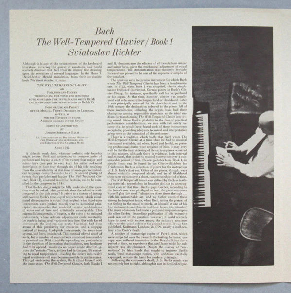 Johann Sebastian Bach, Sviatoslav Richter - The Well-Tempered Clavier, Book 1 (3xLP, Album, Win + Box) (Near Mint (NM or M-)) - Image 4