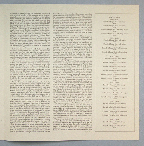 Johann Sebastian Bach, Sviatoslav Richter - The Well-Tempered Clavier, Book 1 (3xLP, Album, Win + Box) (Near Mint (NM or M-)) - Image 5