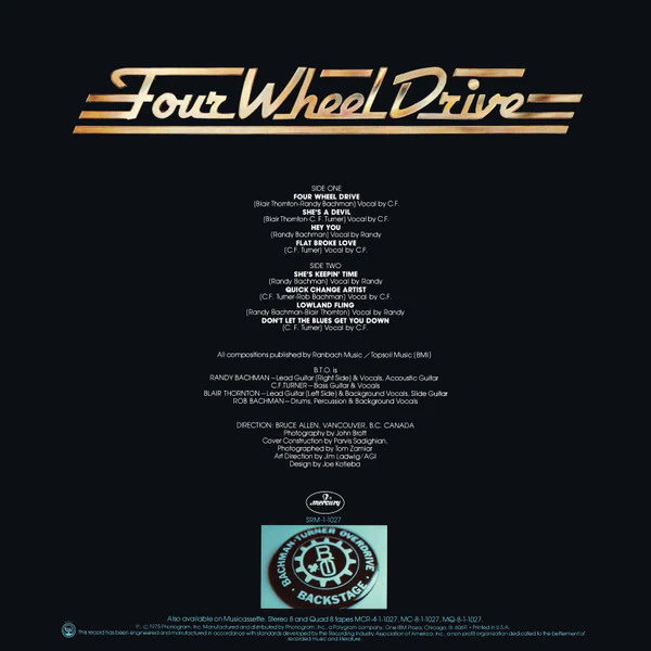 Bachman-Turner Overdrive - Four Wheel Drive (LP, Album, Ter) (Very Good Plus (VG+)) - Image 3