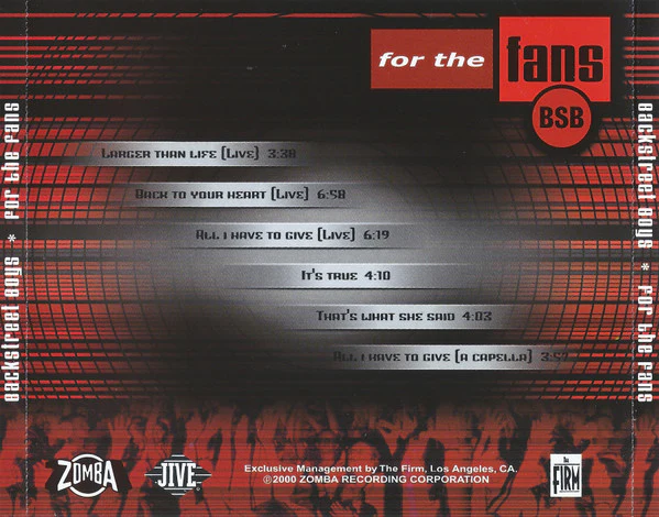 Backstreet Boys - For The Fans (CD 1) (CD, EP, Enh) (Near Mint (NM or M-)) - Image 2