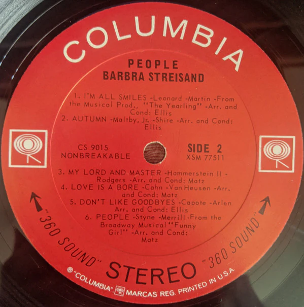 Barbra Streisand - People (LP, Album, Pit) (Very Good (VG)) - Image 4
