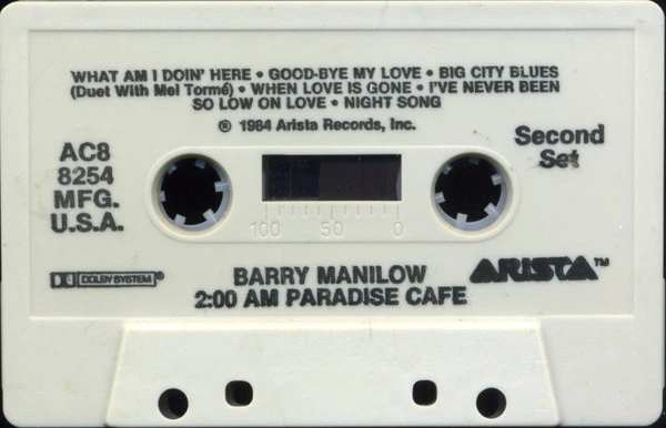 Barry Manilow - 2:00 AM Paradise Cafe (Cass, Album) (Very Good Plus (VG+)) - Image 4