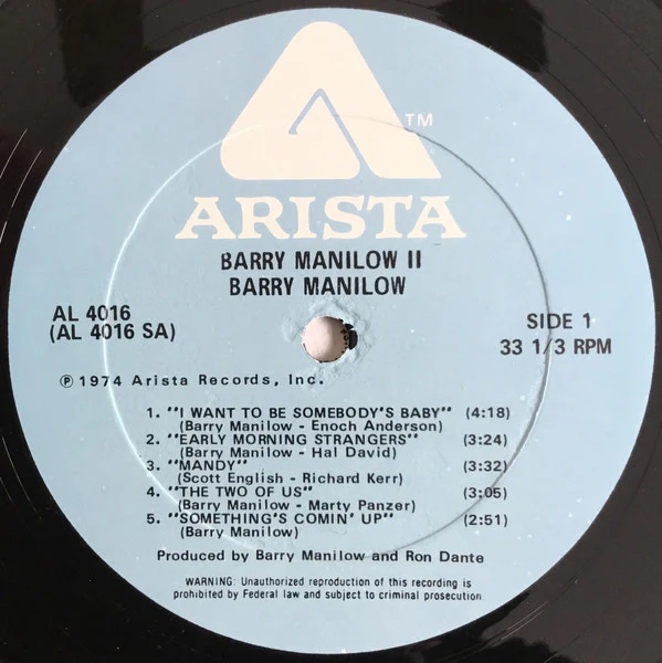 Barry Manilow - Barry Manilow II (LP, Album, Pla) (Very Good Plus (VG+)) - Image 3