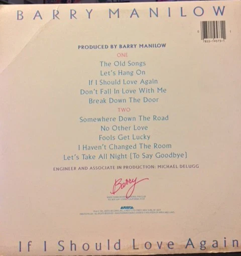 Barry Manilow - If I Should Love Again (LP, Album) (Near Mint (NM or M-)) - Image 2