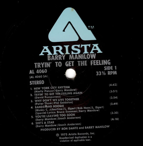 Barry Manilow - Tryin' To Get The Feeling (LP, Album) (Very Good Plus (VG+)) - Image 3