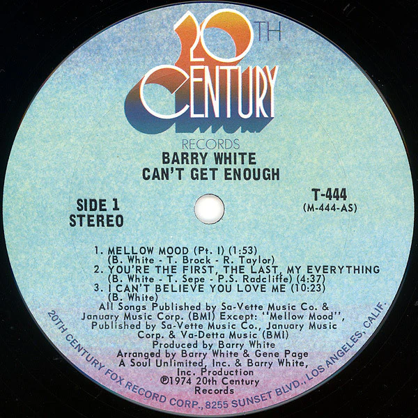 Barry White - Can't Get Enough (LP, Album, Pit) (Very Good Plus (VG+)) - Image 3