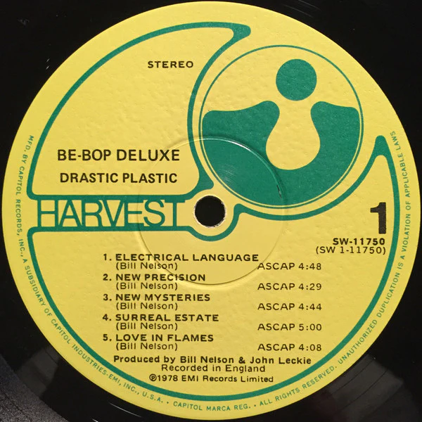 Be Bop Deluxe - Drastic Plastic (LP, Album, Win) (Near Mint (NM or M-)) - Image 3