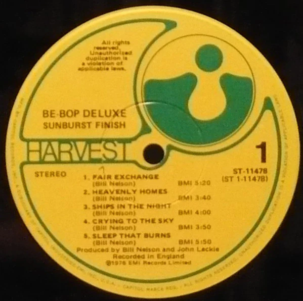 Be Bop Deluxe - Sunburst Finish (LP, Album) (Very Good Plus (VG+)) - Image 2