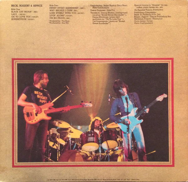 Beck, Bogert & Appice - Beck, Bogert & Appice (LP, Album, San) (Good Plus (G+)) - Image 2