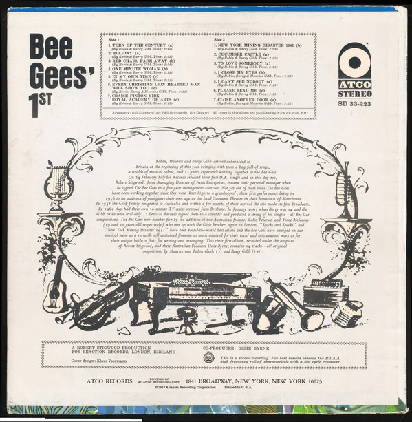 Bee Gees - Bee Gees' 1st (LP, Album) (Near Mint (NM or M-)) - Image 2