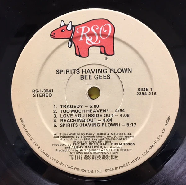 Bee Gees - Spirits Having Flown (LP, Album, Kee) (Near Mint (NM or M-)) - Image 5