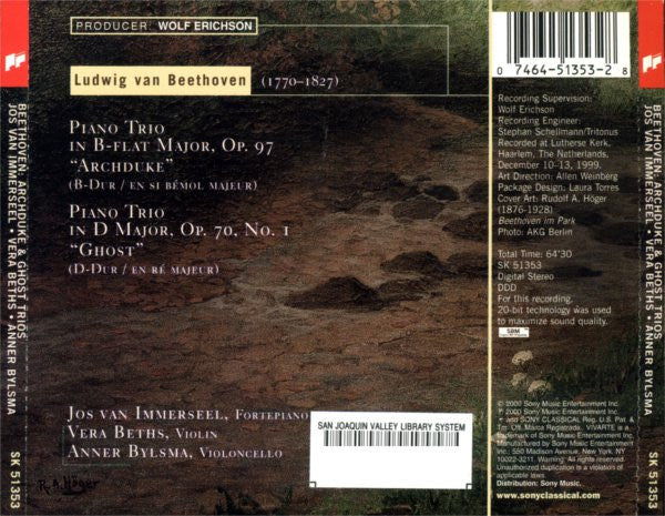 Beethoven* - Jos van Immerseel, Vera Beths, Anner Bylsma - Archduke & Ghost Trios (CD, Album) (Very Good Plus (VG+)) - Image 4