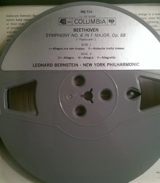 Beethoven* - Leonard Bernstein, New York Philharmonic - Pastoral Symphony (Symphony No. 6 In F Major, Op. 68) (Reel, 4tr Stereo, 7" Reel) (Very Good Plus (VG+)) - Image 2