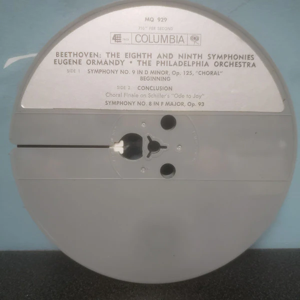 Beethoven* - Philadelphia Orchestra* / Eugene Ormandy, The Mormon Tabernacle Choir*, Richard P. Condie, Lucine Amara, Lili Chookasian, John Alexander , John Macurdy - The Eighth and Ninth Symphonies (Reel, 4tr Stereo, 7" Reel) (Very Good Plus (VG+)) - Image 4