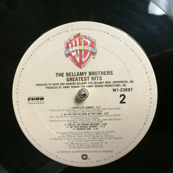 Bellamy Brothers - Greatest Hits (LP, Comp, Club) (Very Good Plus (VG+)) - Image 4