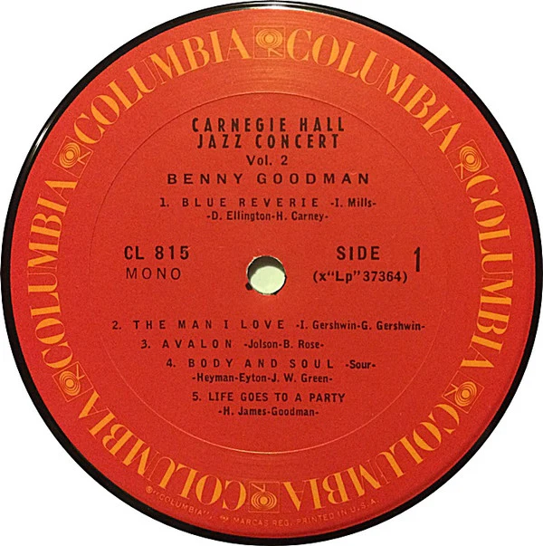 Benny Goodman - The Famous 1938 Carnegie Hall Jazz Concert - Volume 2 (LP, Mono, RE, RP) (Very Good Plus (VG+)) - Image 3