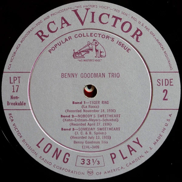 Benny Goodman Trio - Benny Goodman Trio (A Treasury Of Immortal Performances) (10", Comp) (Very Good (VG)) - Image 4