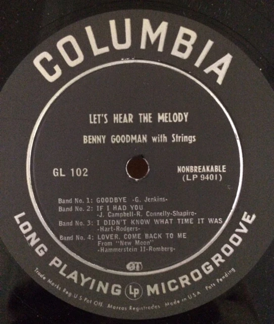 Benny Goodman With Strings - Let's Hear The Melody (10", Mono) (Very Good (VG)) - Image 3