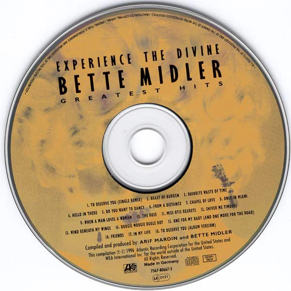 Bette Midler - Experience The Divine (Greatest Hits) (CD, Comp, RM, RP) (Near Mint (NM or M-)) - Image 3