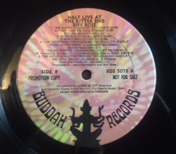 Biff Rose - Half Live At The Bitter End (LP, Album, Promo) (Very Good Plus (VG+)) - Image 3